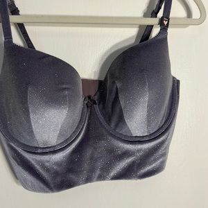 Victoria secret  secret shimmer lined- Demi bra . Bustier new size38dd purple/gr